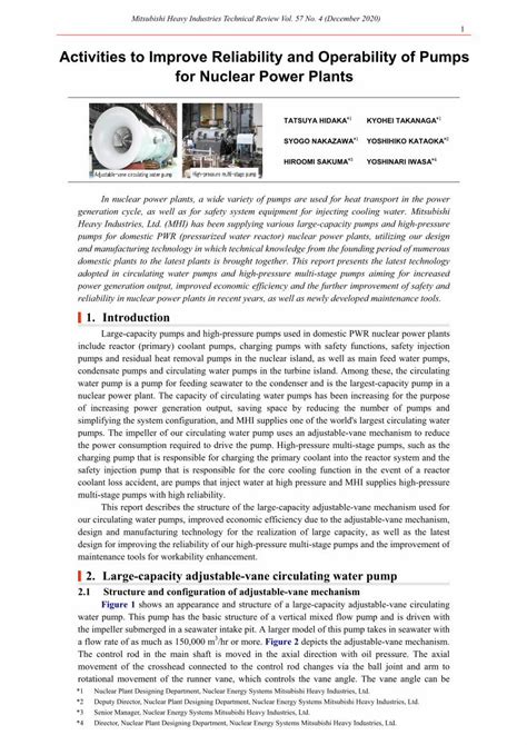 evaluation of centrifugal pump performance in nuclear power plants|Activities to Improve Reliability and Operability of Pumps for .